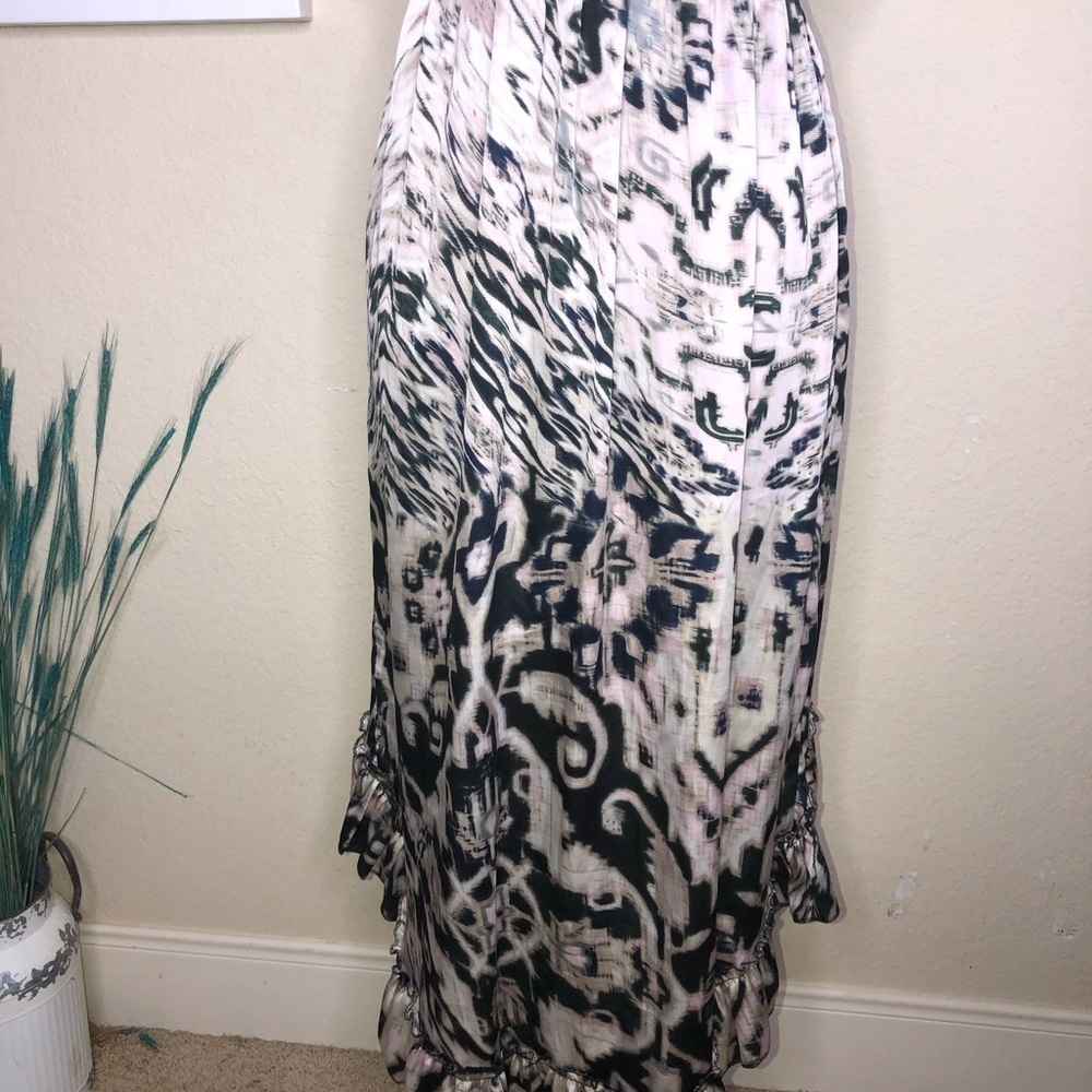 Hazel Empire Waist V Neck Crocheted Lace Trim Pattern Cream & Black Dress Size S - Picture 6 of 7